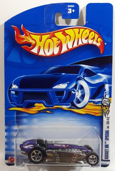 2002 Hot Wheels First Editions Rocket Oil Special Metalflake Purple Die Cast Toy Car Vehicle New in Package