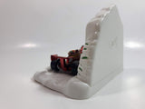 1998 Hot Wheels Holiday Exclusive Kringle's Kart Santa Claus Formula 1 North Pole Racing #24 Metallic Red and White Die Cast Toy Car Vehicle With Stand