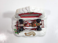 1998 Hot Wheels Holiday Exclusive Kringle's Kart Santa Claus Formula 1 North Pole Racing #24 Metallic Red and White Die Cast Toy Car Vehicle With Stand