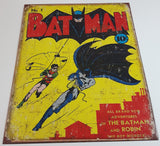 2013 DC Comics Vintage Style No. 1 Batman Cover Tin Metal Sign 12 1/2" x 16"