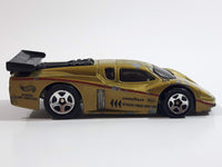 1998 Hot Wheels GT Racer Metallic Gold Die Cast Toy Car Vehicle