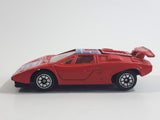 Rare Vintage Yatming Style Lamborghini Countach #45 Red Die Cast Toy Exotic Car Vehicle with Opening Rear Hood Made in Hong Kong
