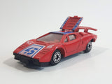 Rare Vintage Yatming Style Lamborghini Countach #45 Red Die Cast Toy Exotic Car Vehicle with Opening Rear Hood Made in Hong Kong