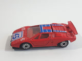 Rare Vintage Yatming Style Lamborghini Countach #45 Red Die Cast Toy Exotic Car Vehicle with Opening Rear Hood Made in Hong Kong