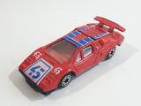 Rare Vintage Yatming Style Lamborghini Countach #45 Red Die Cast Toy Exotic Car Vehicle with Opening Rear Hood Made in Hong Kong
