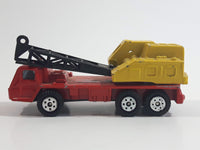 Yatming Crane Truck Red and Yellow Die Cast Toy Car Construction Equipment Vehicle