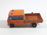 Vintage 1980s Majorette No. 233 Mercedes TraX Publics Truck Orange 1/70 Scale Die Cast Toy Car Vehicle