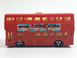 Vintage Majorette No. 286 British Bus Double Decker Visit London Red 1/125 Scale Die Cast Toy Car Vehicle