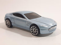 2009 Hot Wheels Dream Garage Aston Martin V8 Vantage Metallic Light Blue Die Cast Toy Car Vehicle