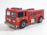 1982 Hot Wheels Fire Eater Red Fire Truck Die Cast Toy Car Vehicle - BW - Blue Lights