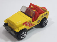 1997 Hot Wheels Rescue Squad Roll Patrol Jeep CJ Trailbuster Yellow Die Cast Toy Car Vehicle