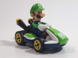 2019 Hot Wheels Mario Kart Standard Kart Luigi White and Green Die Cast Toy Race Car Vehicle