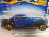 2002 Hot Wheels 1932 Bugatti Type 50 Blue Die Cast Toy Car Vehicle - New in Package