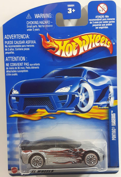 2002 Hot Wheels Pontiac Rageous Metalflake Silver Die Cast Toy Car Vehicle New in Package