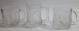 1995 McDonald's DC Comics Batman Forever Embossed Glass Mugs Robin, The Riddler, and Two-Face Set of 3