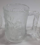 1995 McDonald's DC Comics Batman Forever Embossed Glass Mugs Robin, The Riddler, and Two-Face Set of 3