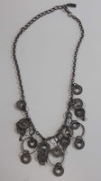 Vintage 1960s KIEN Canadian Designer Modernist Washer and Chain Metal 18" Long Necklace
