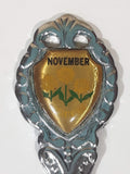 November Chrysanthemum Flower Themed Metal Collector Spoon