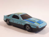 Yatming No. 807 Mazda RX-7 Turbo Super 8 Light Blue Die Cast Toy Car Vehicle