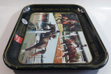 Vintage 1980 Coca-Cola Limited Edition Alberta 75th Anniversary 75th Normandeau Cup Red Deer, Alberta Green Metal Beverage Tray