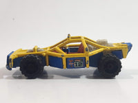 2010 Hot Wheels Jungle Rally Roll Cage Yellow and Blue Die Cast Toy Car Vehicle