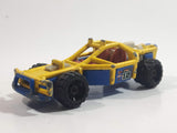 2010 Hot Wheels Jungle Rally Roll Cage Yellow and Blue Die Cast Toy Car Vehicle