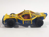 2010 Hot Wheels Jungle Rally Roll Cage Yellow and Blue Die Cast Toy Car Vehicle