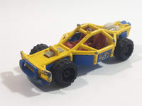 2010 Hot Wheels Jungle Rally Roll Cage Yellow and Blue Die Cast Toy Car Vehicle