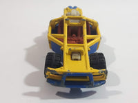 2010 Hot Wheels Jungle Rally Roll Cage Yellow and Blue Die Cast Toy Car Vehicle