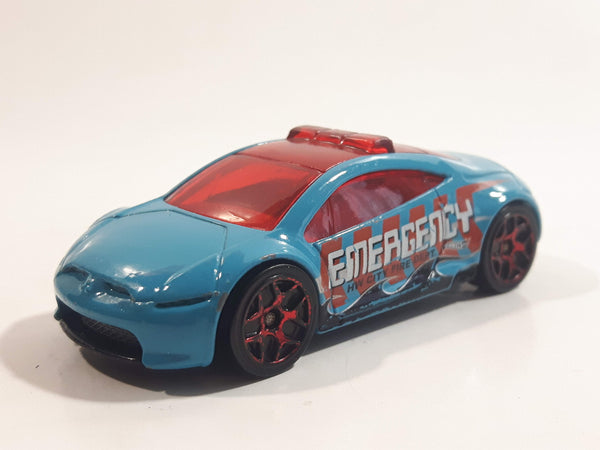 2014 Hot Wheels HW City Mitsubishi Eclipse Concept Car Blue Die Cast Toy Car Fire Dept Emergency Vehicle