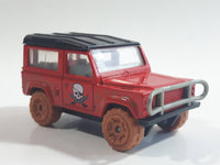 2007 Matchbox Pirate Island Land Rover 90 Red and Black Die Cast Toy Car Vehicle