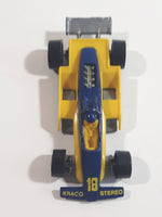 1989 Hot Wheels Thunderstreak Formula Fever Yellow and Blue Die Cast Toy Race Car Vehicle