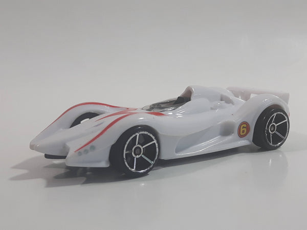 2008 Hot Wheels Speed Racer Movie Mach 6 White Plastic Die Cast Toy Car Vehicle OH5