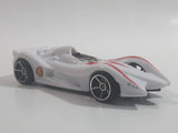 2008 Hot Wheels Speed Racer Movie Mach 6 White Plastic Die Cast Toy Car Vehicle OH5