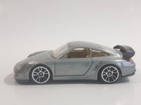 2010 Hot Wheels Porsche 911 GT2 Silver Grey Die Cast Toy Race Car Vehicle