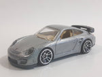 2010 Hot Wheels Porsche 911 GT2 Silver Grey Die Cast Toy Race Car Vehicle