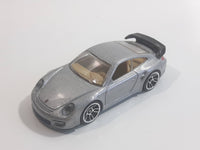 2010 Hot Wheels Porsche 911 GT2 Silver Grey Die Cast Toy Race Car Vehicle