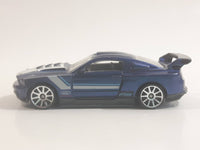 2013 Hot Wheels HW Workshop Then and Now Custom '12 Ford Mustang Dark Metallic Blue Die Cast Toy Car Vehicle