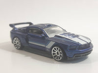 2013 Hot Wheels HW Workshop Then and Now Custom '12 Ford Mustang Dark Metallic Blue Die Cast Toy Car Vehicle