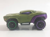 2014 Hot Wheels Marvel Character Cars Hulk Olive Green and Purple Die Cast Toy Car Vehicle