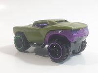 2014 Hot Wheels Marvel Character Cars Hulk Olive Green and Purple Die Cast Toy Car Vehicle