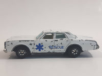 1980s Yatming Dodge Monaco White Rescue Die Cast Toy Car Emergency Vehicle