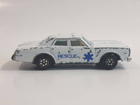 1980s Yatming Dodge Monaco White Rescue Die Cast Toy Car Emergency Vehicle