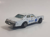 1980s Yatming Dodge Monaco White Rescue Die Cast Toy Car Emergency Vehicle