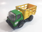 Vintage Tonka Farm Livestock Truck Green and Yellow Pressed Steel Toy Car Vehicle with Opening Rear Gate Made in Japan