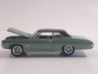 Johnny Lightning Muscle Cars No. 942 1968 Chevy Impala Satin Mint Green with Black Roof Die Cast Toy Car Vehicle with Opening Hood