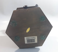 Paderno Antique Style Cast Iron Hand Wheel Coffee Grinder Mill with Black Hexagon Wood Shaped Base