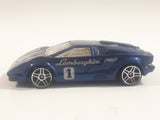 2001 Hot Wheels 25th Anniversary Lamborghini Countach Blue Die Cast Toy Exotic Luxury Car Vehicle