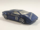 2001 Hot Wheels 25th Anniversary Lamborghini Countach Blue Die Cast Toy Exotic Luxury Car Vehicle