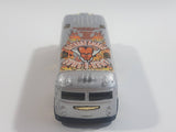 2002 Hot Wheels Spares 'N Strikes Surfin' School Bus Metalflake Silver Die Cast Toy Car Vehicle